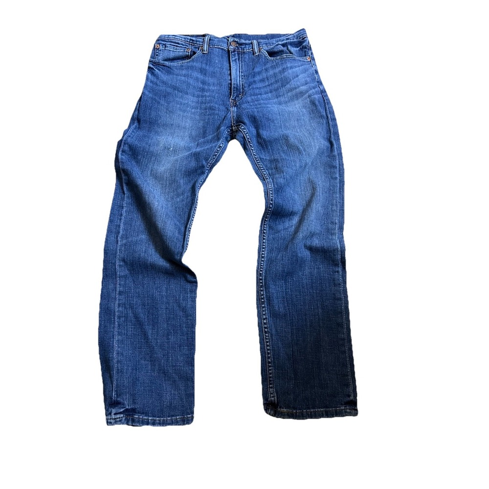 LEVI LEVIS 505 STRAIGHT Leg Jeans Mens 34X32 Denim Red Tab Grunge Distressed - Picture 2 of 8